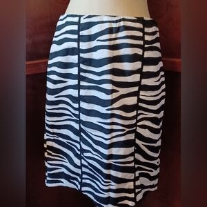 Cato Size 8 Tiger Stripe B&W Skirt